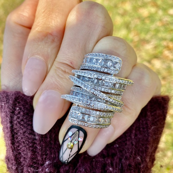 Luxury 925 Sterling Silver Shinning Princess Ring - Picture 14 of 15